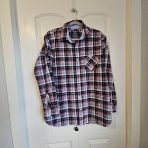 Men's Plaid Flannel Casual Button Down Shirt Sz XL
